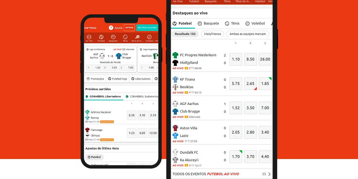 imagem mostra smartphone aberto na versão mobile da Betboo
