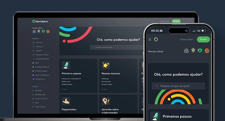 Imagem mostra notebook e smartphone aberto na página de chat da Sportsbetio