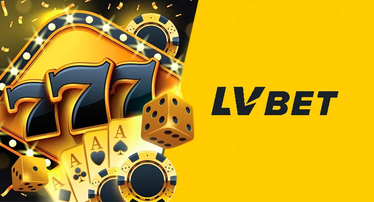 Imagem mostra logomarca da LVBet ao lado de dados, fichas e cartas