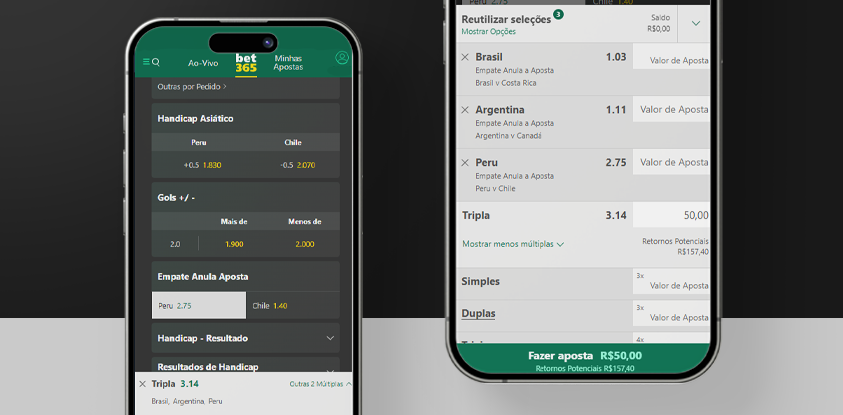 imagem mockup mobile empate anula multiplas aposta bet365